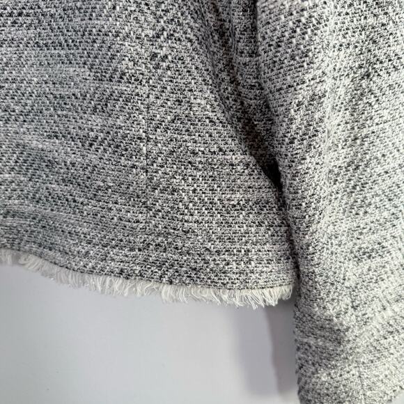 Comptoir Des Cotonniers Reine Black White Tweed Faux Leather Blazer Jacket 44 XL - Picture 10 of 13